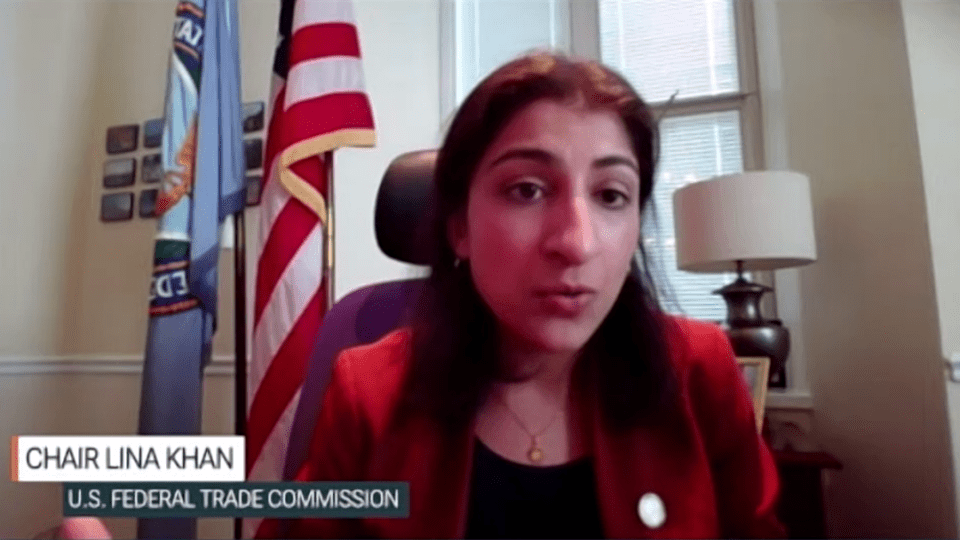 Lina Khan, Chair of the FTC at a recent webinar.