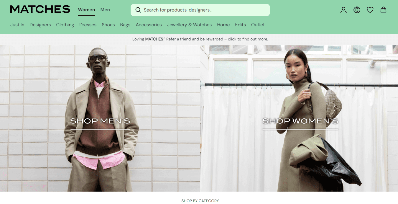 Matchesfashion homepage