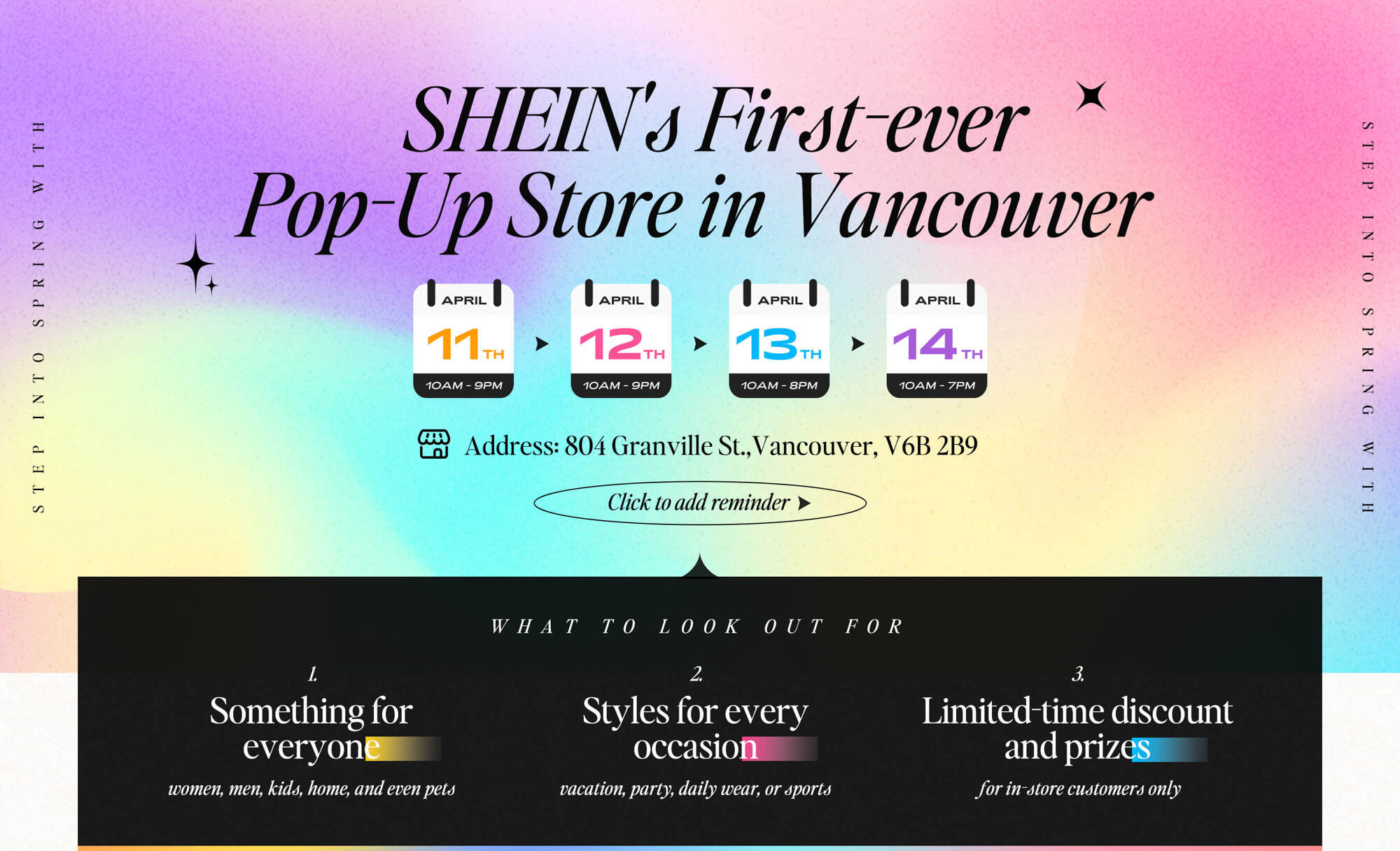 Shein will host its next pop-up in Vancouver Canada.