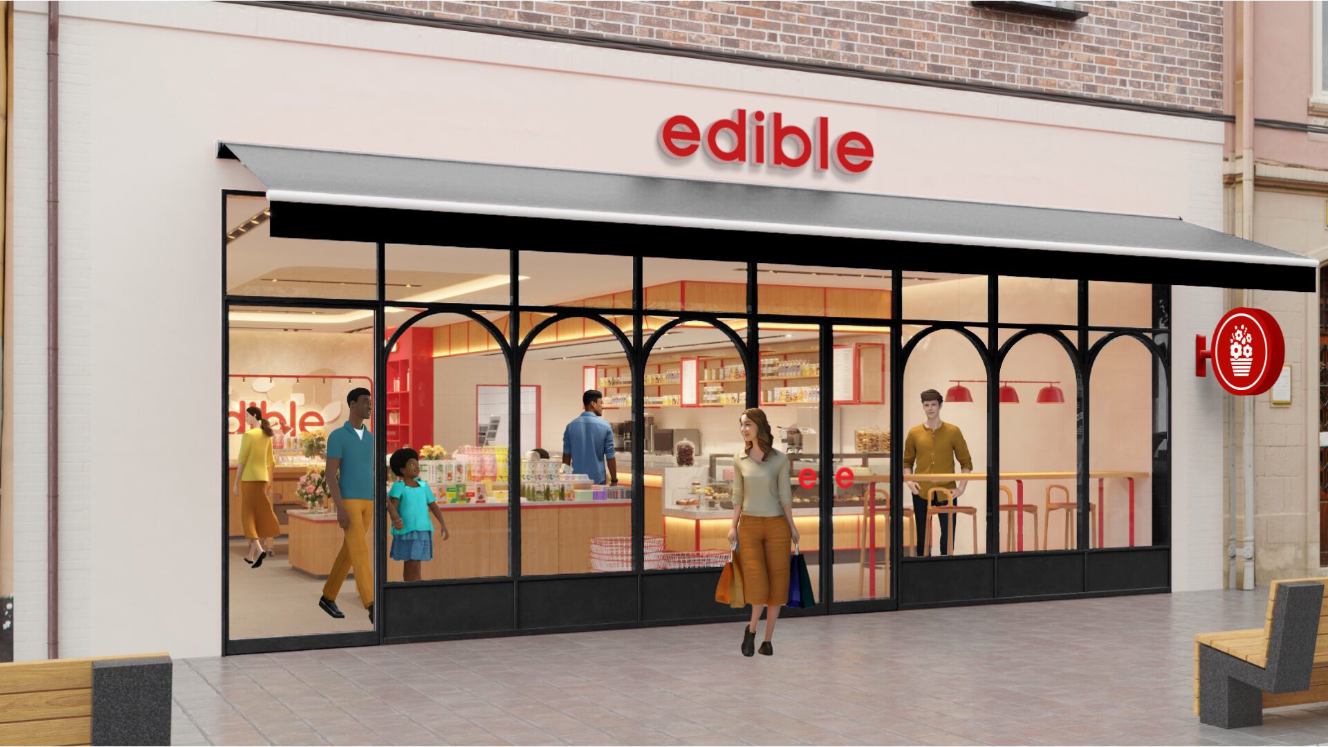 Mockup of new Edible store concept.