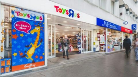 A Toys 'R' Us shop-in-shop at WHSmith in the UK.