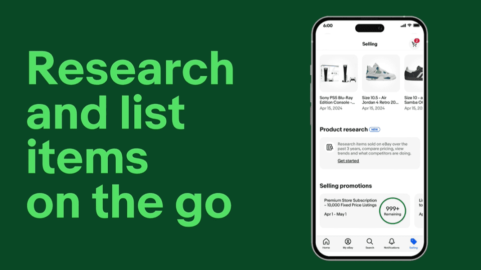 The Ebay Product Research tool helps sellers create better listings.
