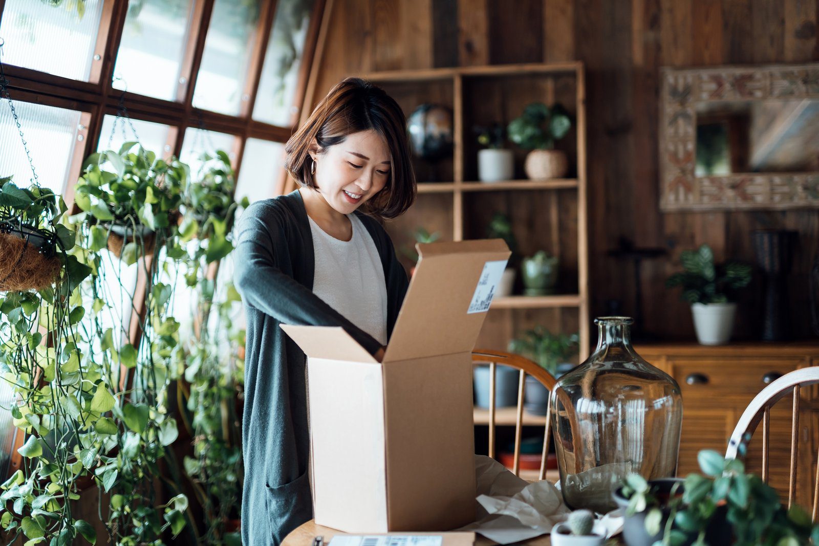 An Ebay seller packs up an order.