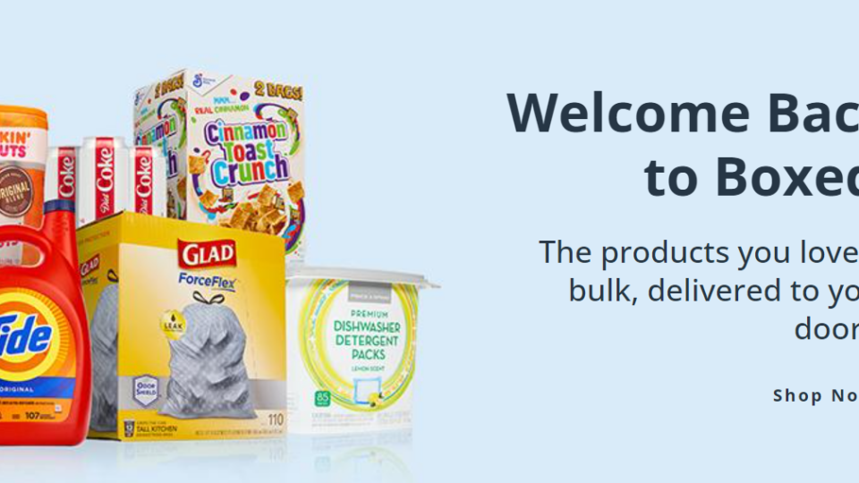 Homepage of the new Boxed