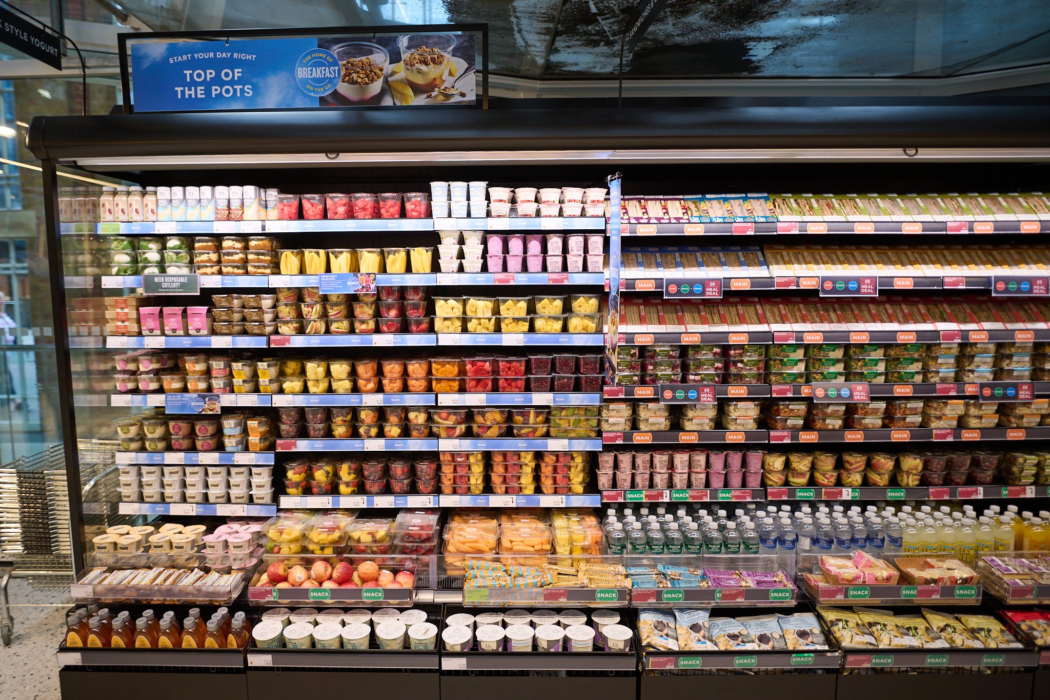 The selection at the newly redesigned M&S Liverpool Street Station Mezzanine store.