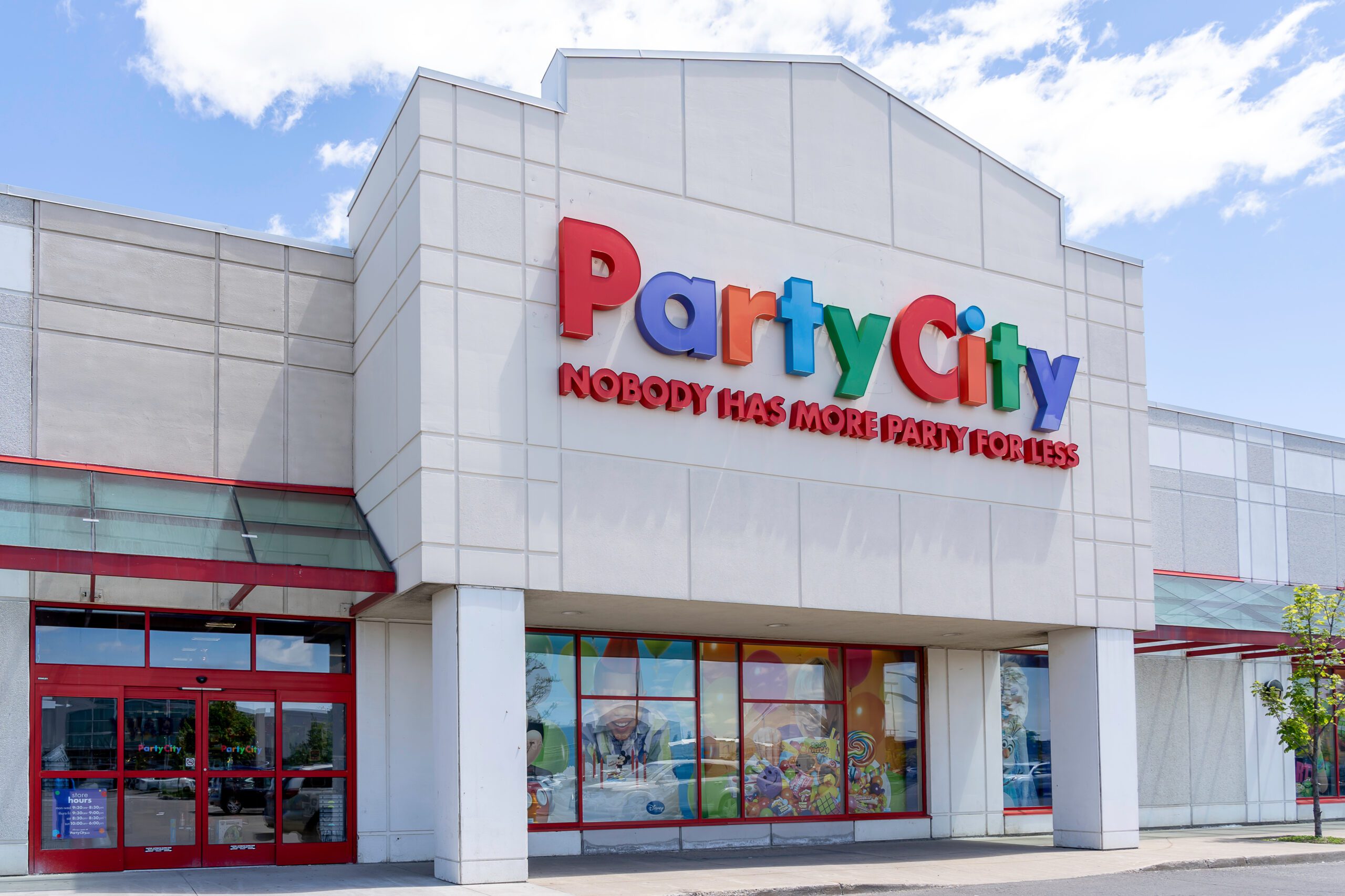 Exterior of a Party City store.
