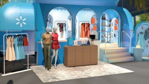 Mock-up of the Walmart Style Tour traveling pop-up.