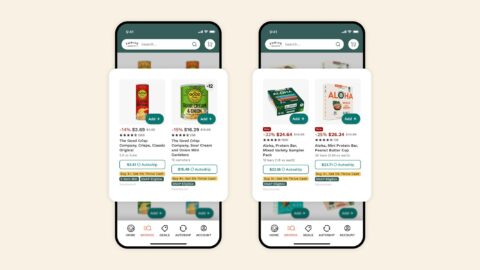 Brands, like Aloha and The Good Crisp pictured here, will soon be able to run campaigns leveraging Instacart's sponsored product and display advertising solutions on Thrive Market's website and app.