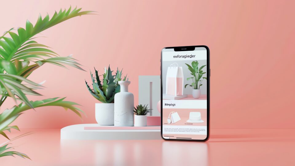 Product image with mobile version displayed alongside.