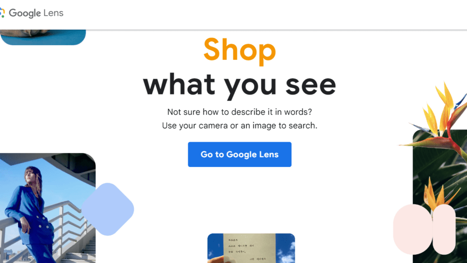 Google Lens homepage.