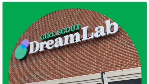 Front of a Girl Scouts DreamLab like the one opening in Walmart.