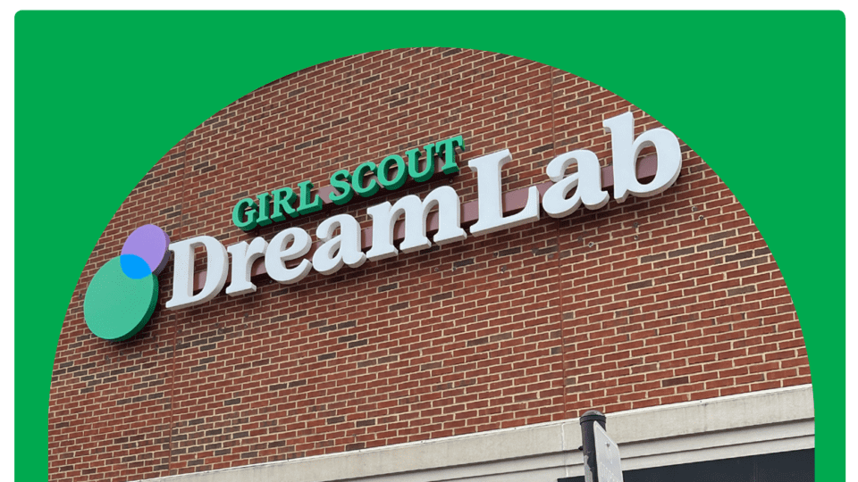 Front of a Girl Scouts DreamLab like the one opening in Walmart.