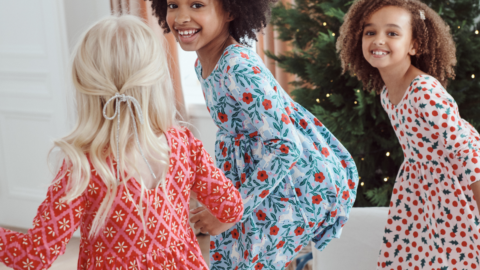 Girls in Hanna Andersson dresses.
