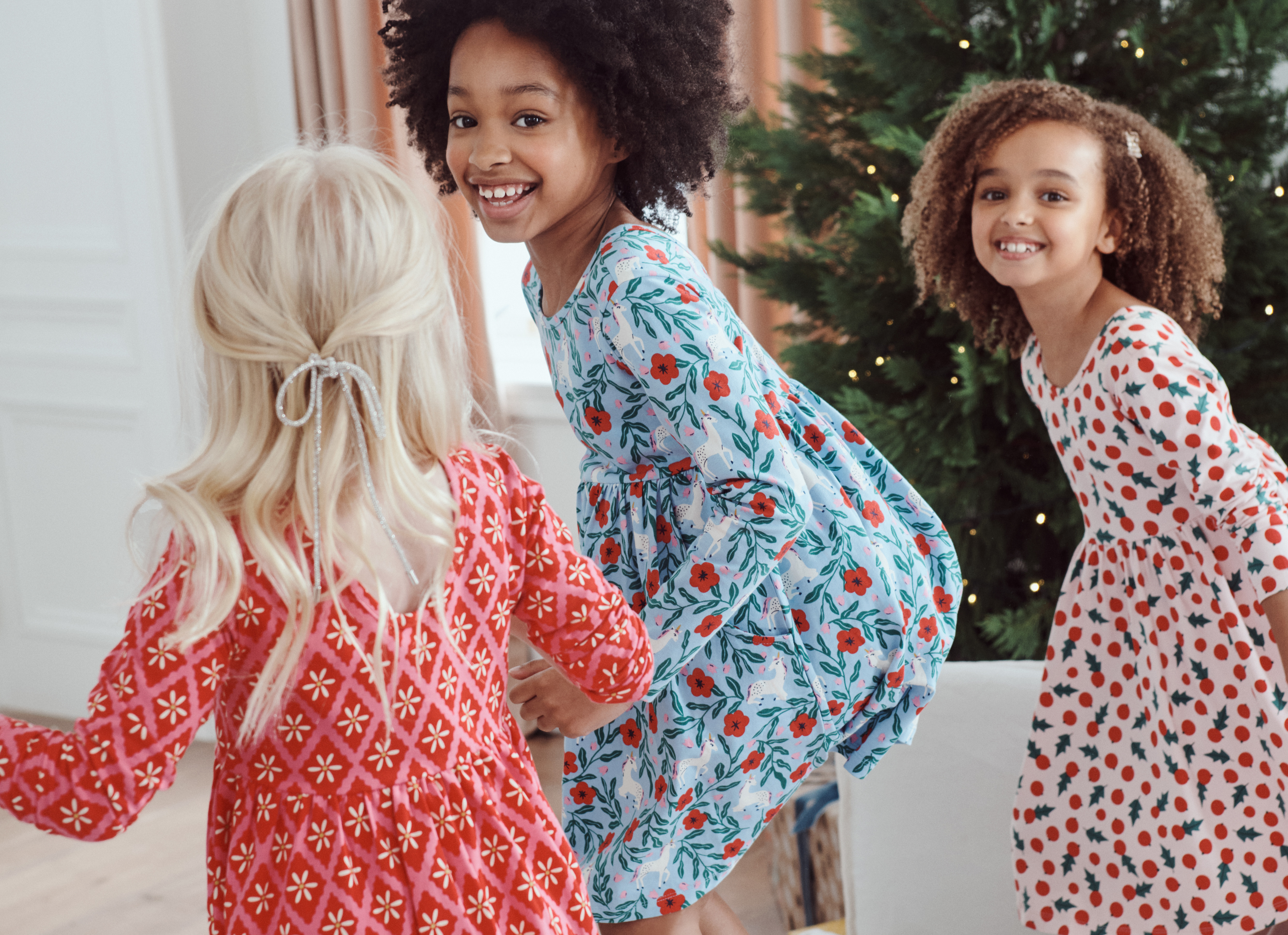 Girls in Hanna Andersson dresses.