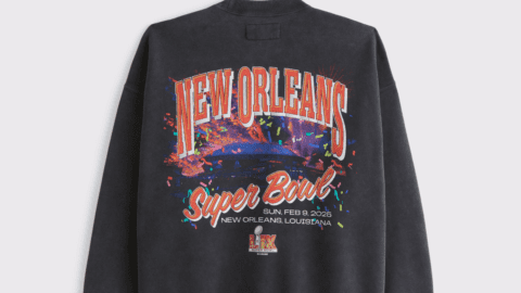 Super Bowl LIX sweatshirt from the Abercrombie x NFL collab.