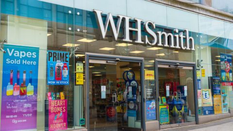 WHSmith store exterior in the UK.