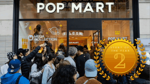 Fans crowd the entrance at a recent Pop Mart pop-up in Barcelona.