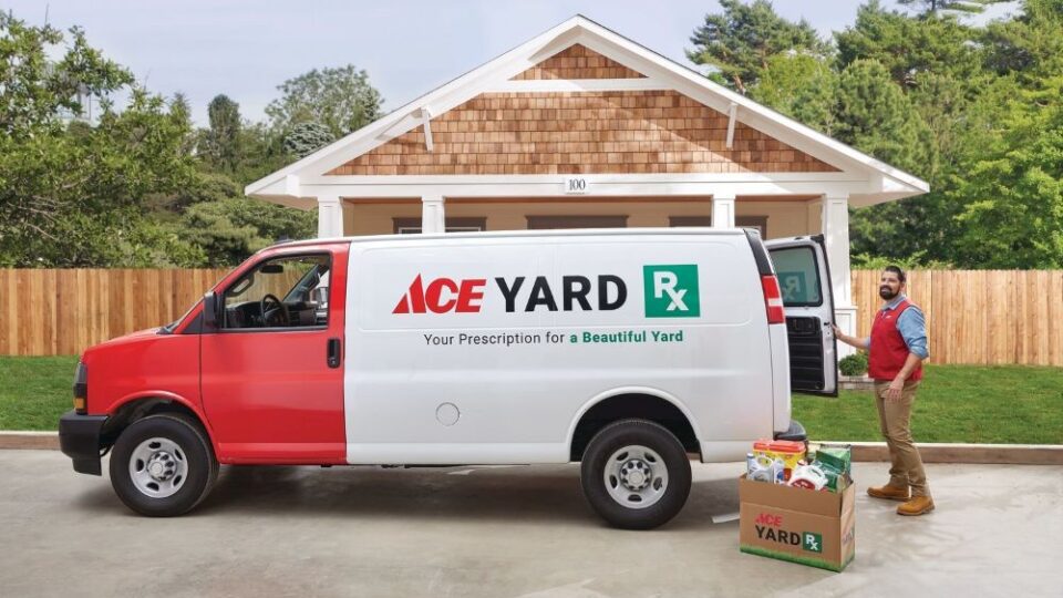 An Ace Hardware Ace YardRx van