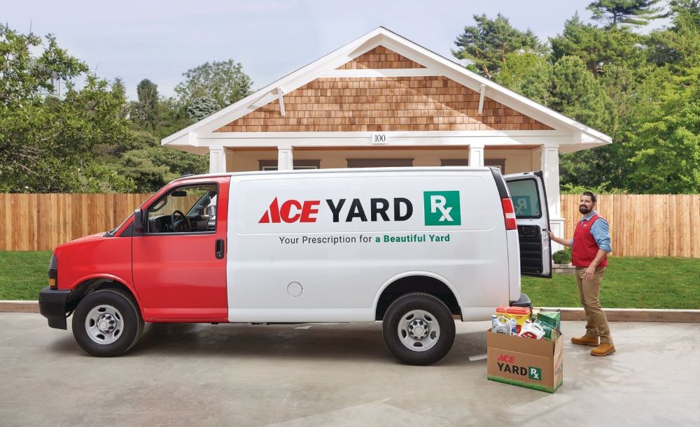 An Ace Hardware Ace YardRx van