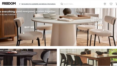 Freedom Furniture homepage