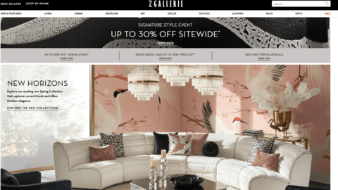 Z Gallerie homepage