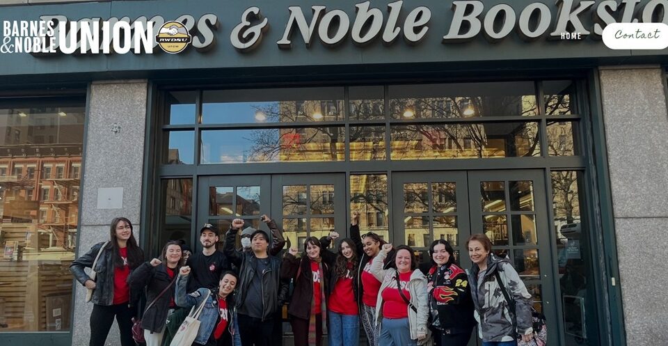 Workers at a Barnes & Noble store