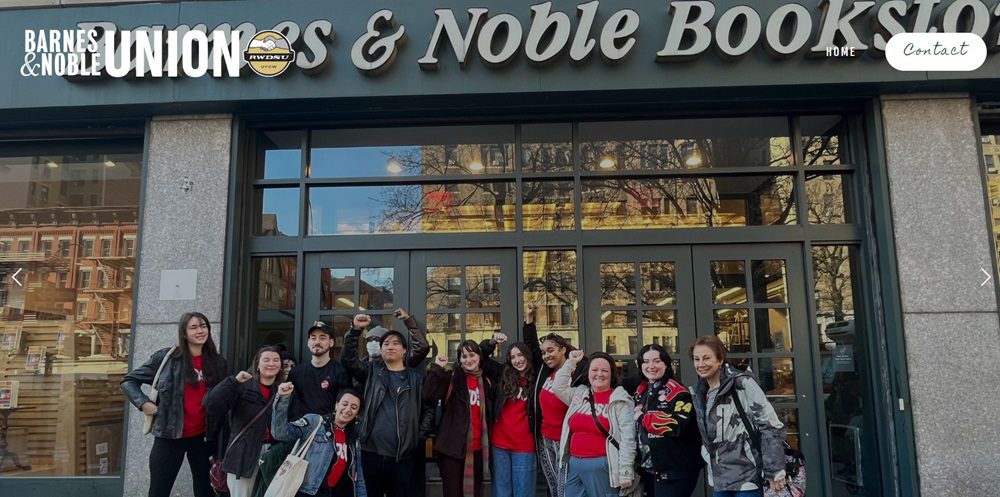 Workers at a Barnes & Noble store