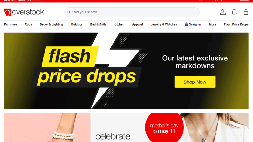Overstock.com home page
