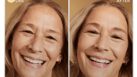 Sample of a before and after post from QVC on TikTok.