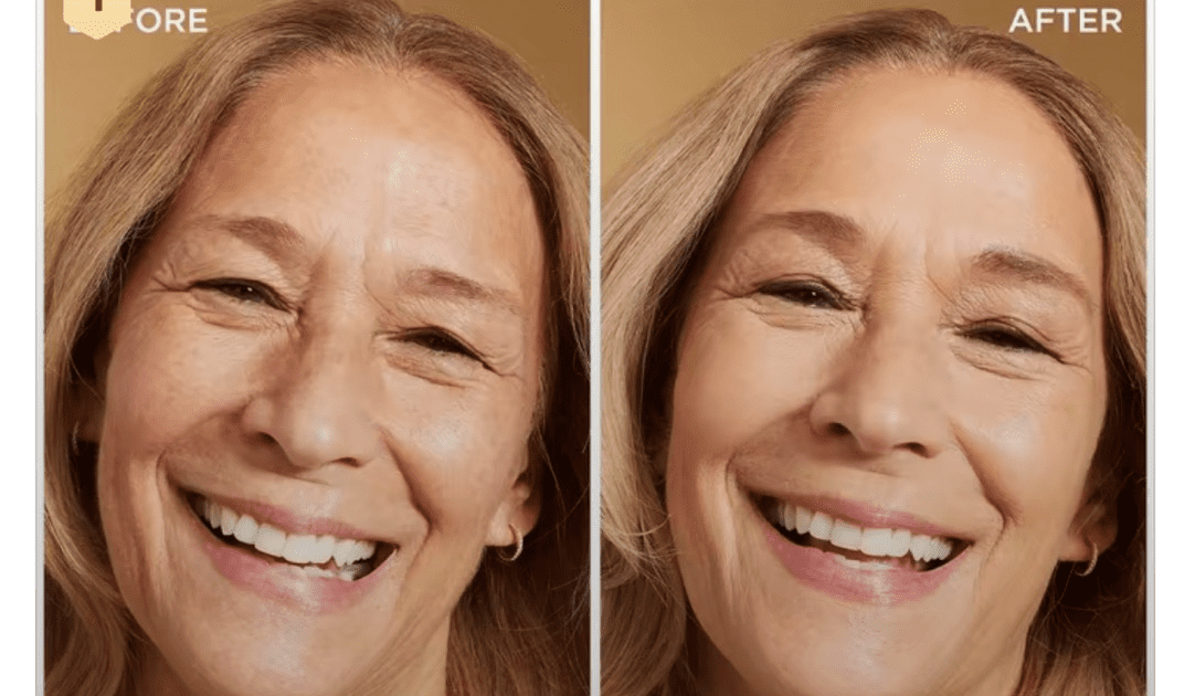 Sample of a before and after post from QVC on TikTok.