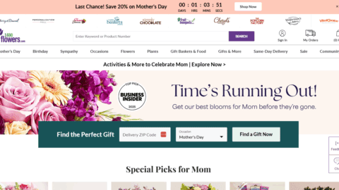 1-800-Flowers homepage