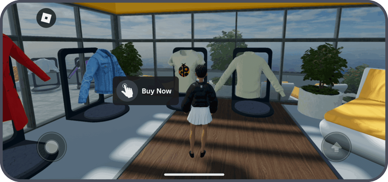 Sample of in-platform commerce on Roblox