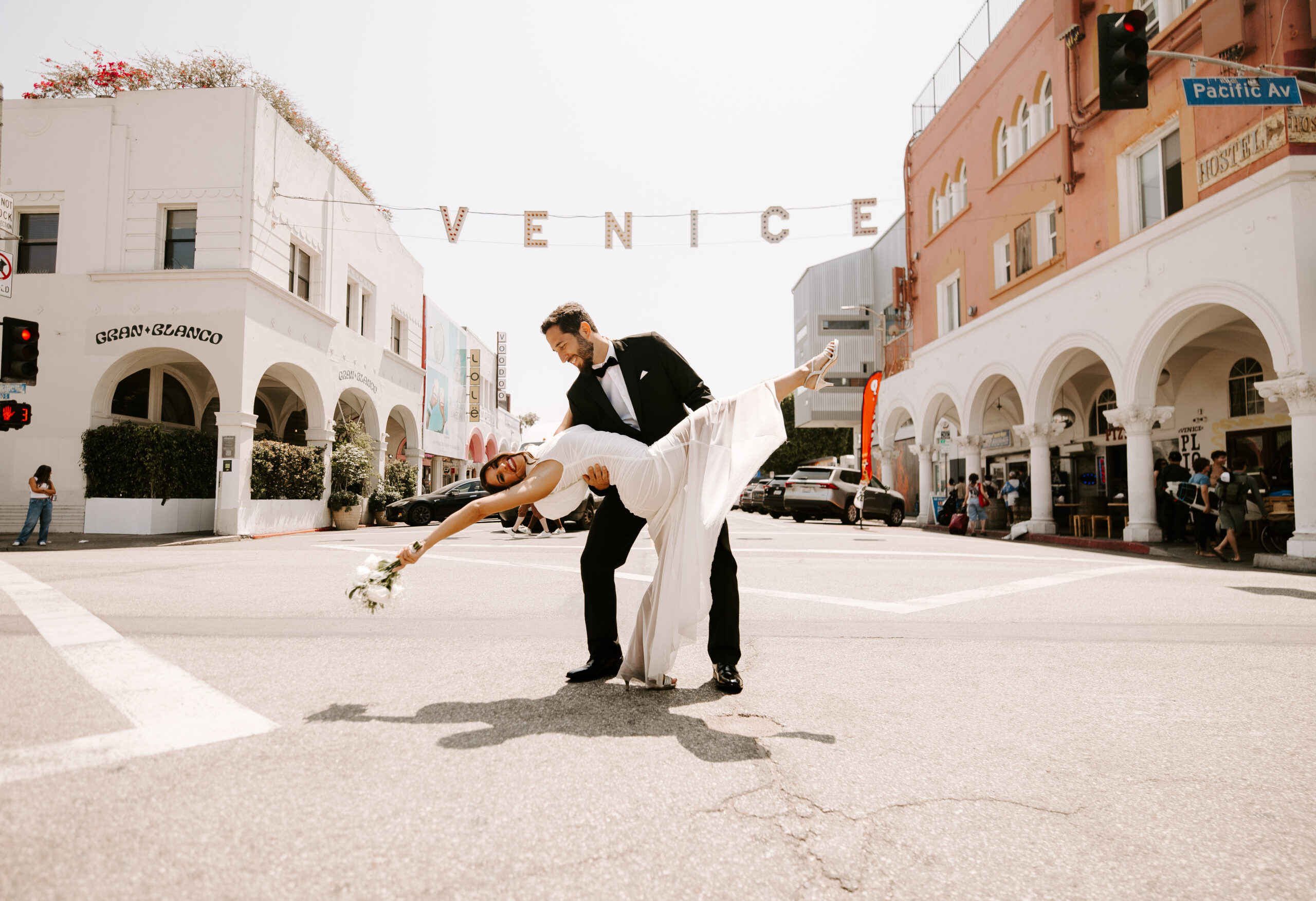 Estefany Gomez and Leonardo Rendon at their wedding in Venice, Calif. where all wedding elements were provided by JCPenney.