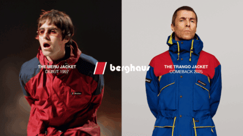 Oasis frontman Liam Gallagher wore the Berghaus Meru jacket onstage in Oslo in 1997. This year, he modeled the Trango on behalf of the brand.
