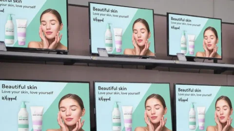 Example of in-store on-screen advertising via Walmart Connect.