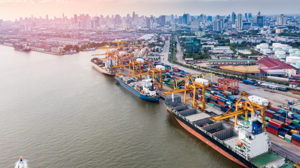 An international cargo port