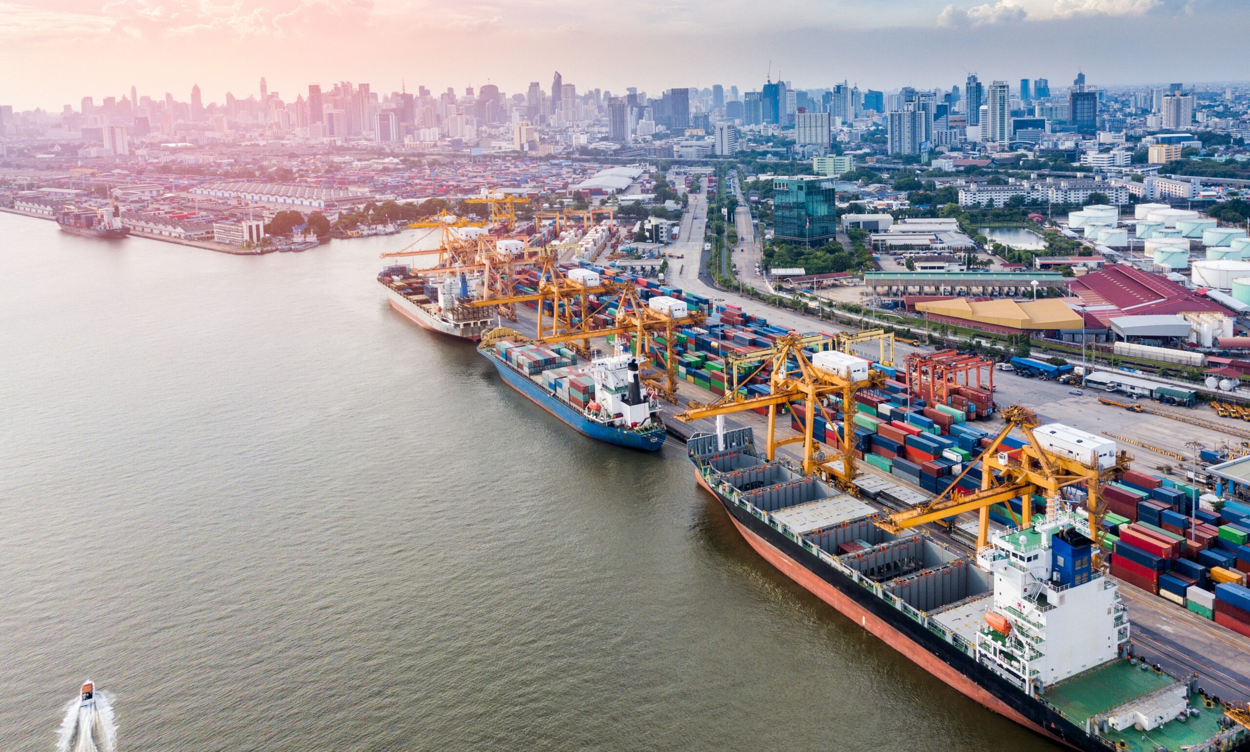 An international cargo port