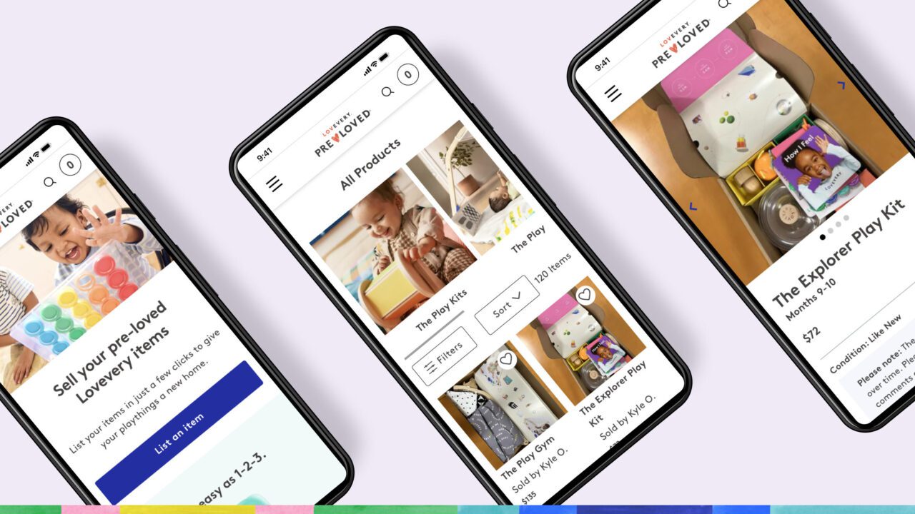 View of the new Lovevery resale marketplace.