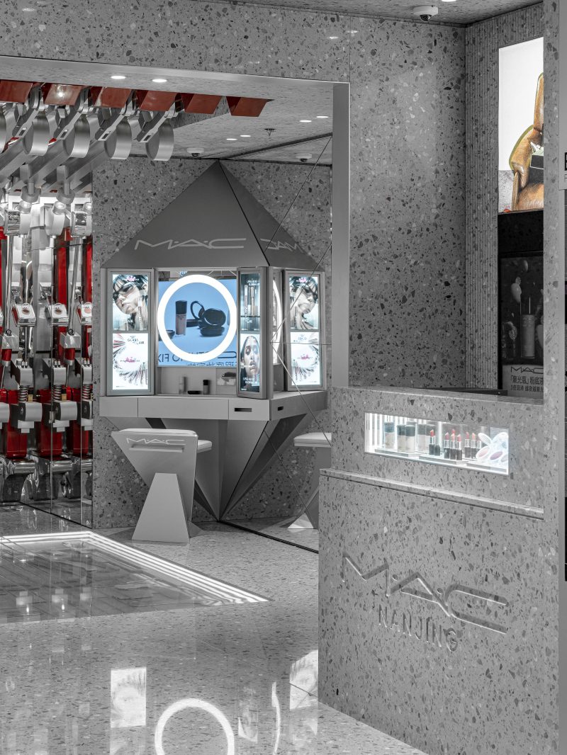 Inside the MAC Cosmetics flagship at Deji Plaza in Nanjing China.