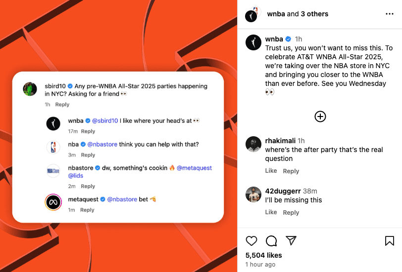 Sue Bird X thread on WNBA store takeover.