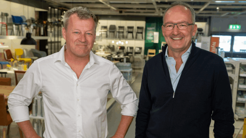 Current Ingka Group CEO Jesper Brodin (left) with incoming CEO Juvencio Maeztu.