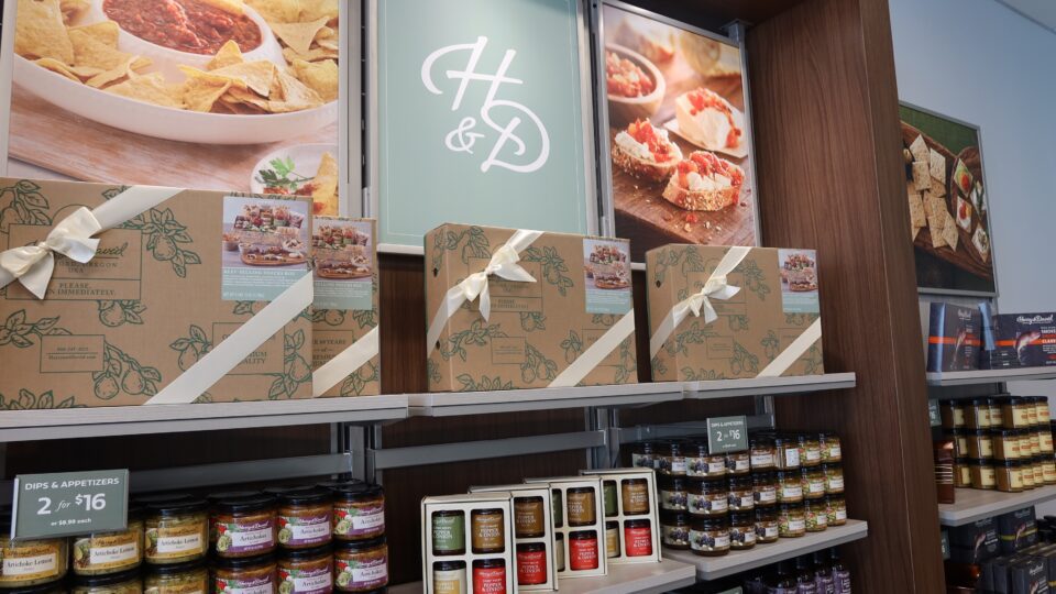 Harry & David holiday display for future pop-up store.