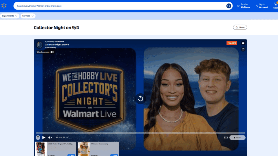 Preview of Walmart's new livestreaming series Collector's Night
