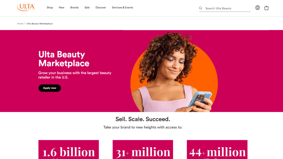 Ulta Marketplace homepage