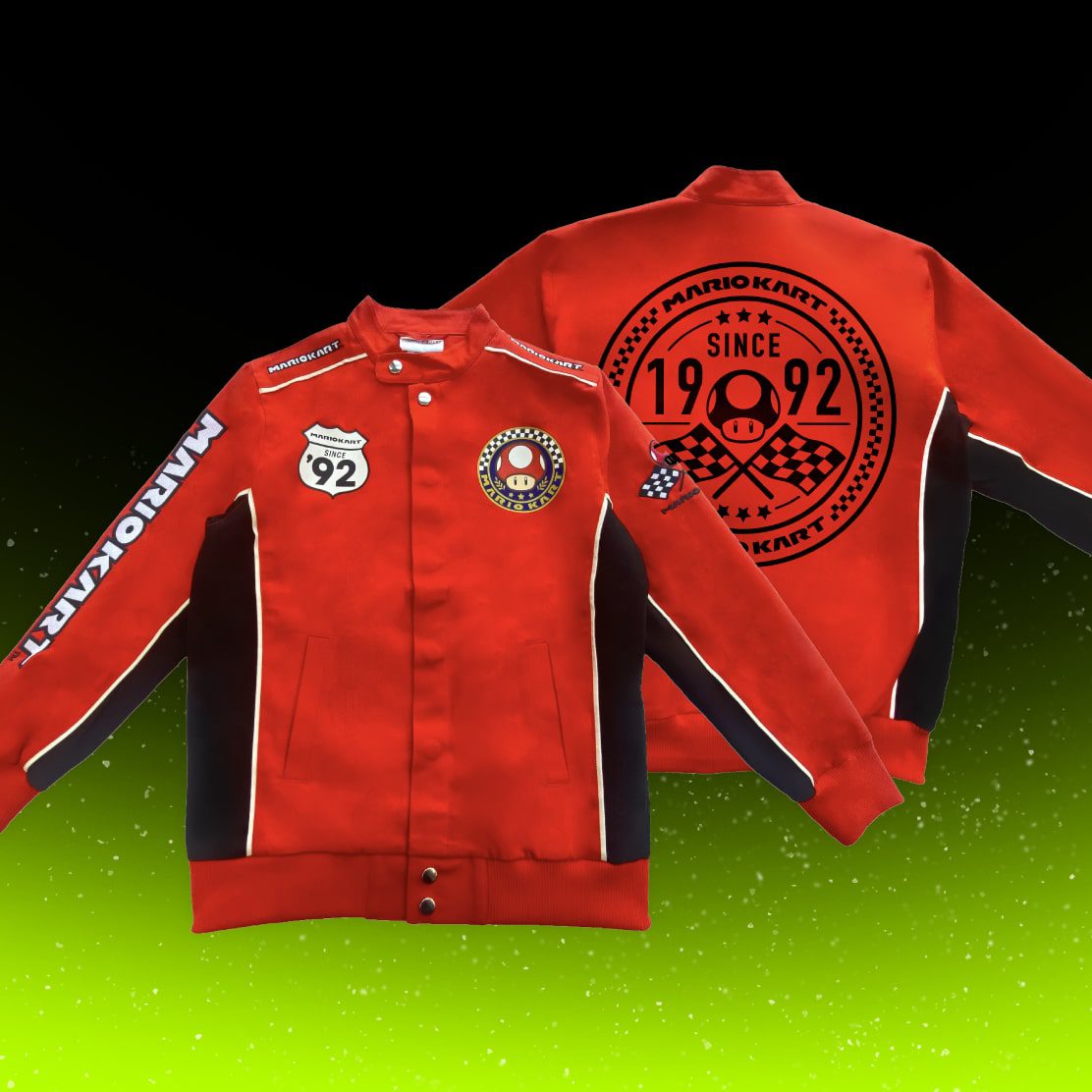Mario Kart racing jacket, co-created in partnership with Nintendo