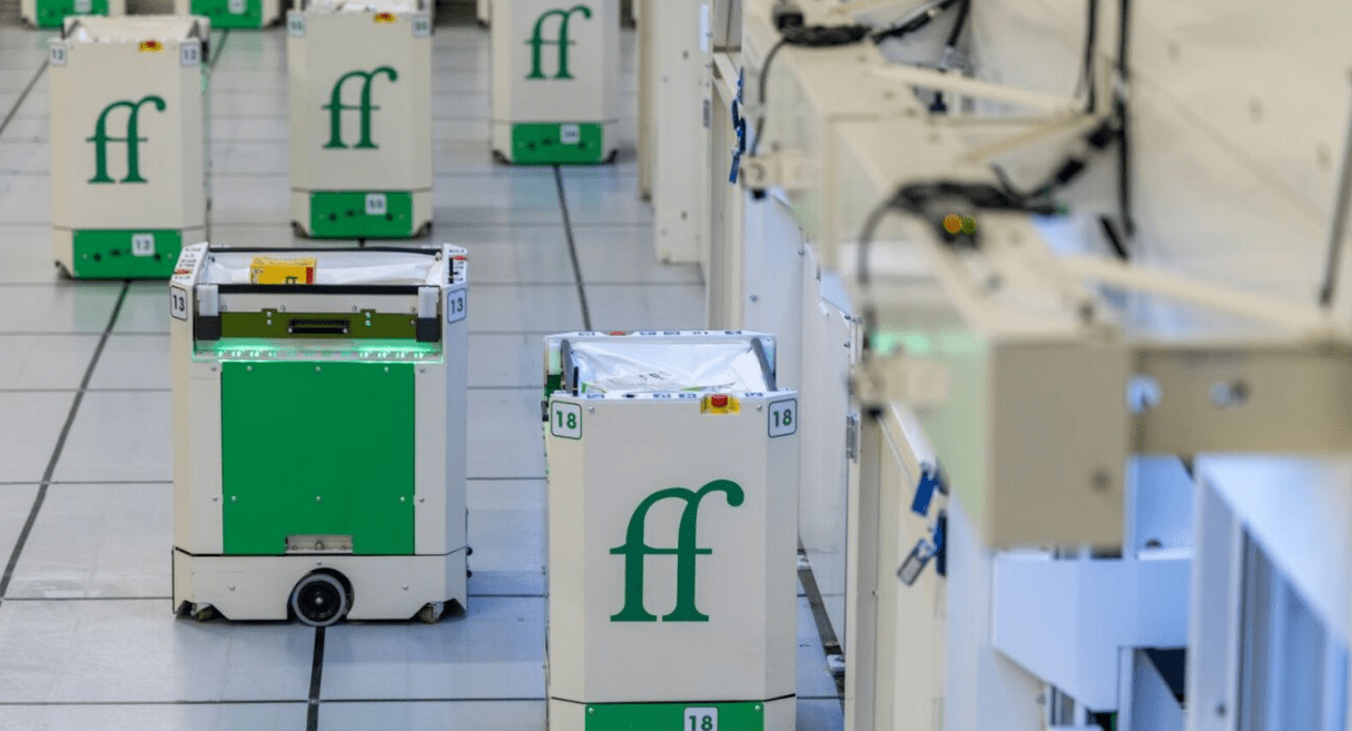 The Fulfil robots that are powering the Amazon micro-fulfillment center.