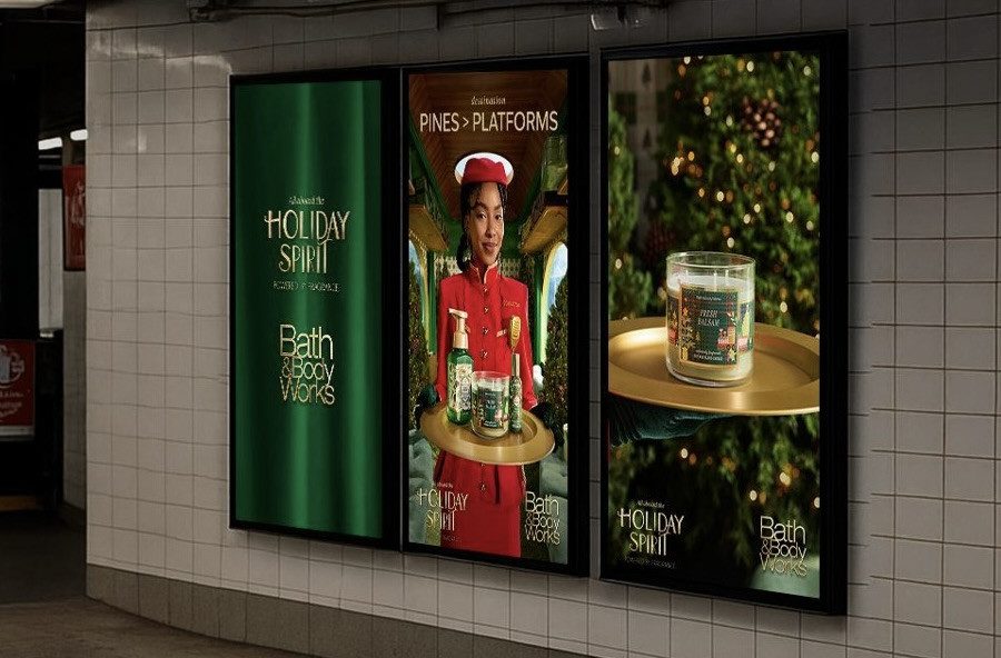 OOH ads that will accompany Bath & Body Works' scent takeover of Grand Central station.