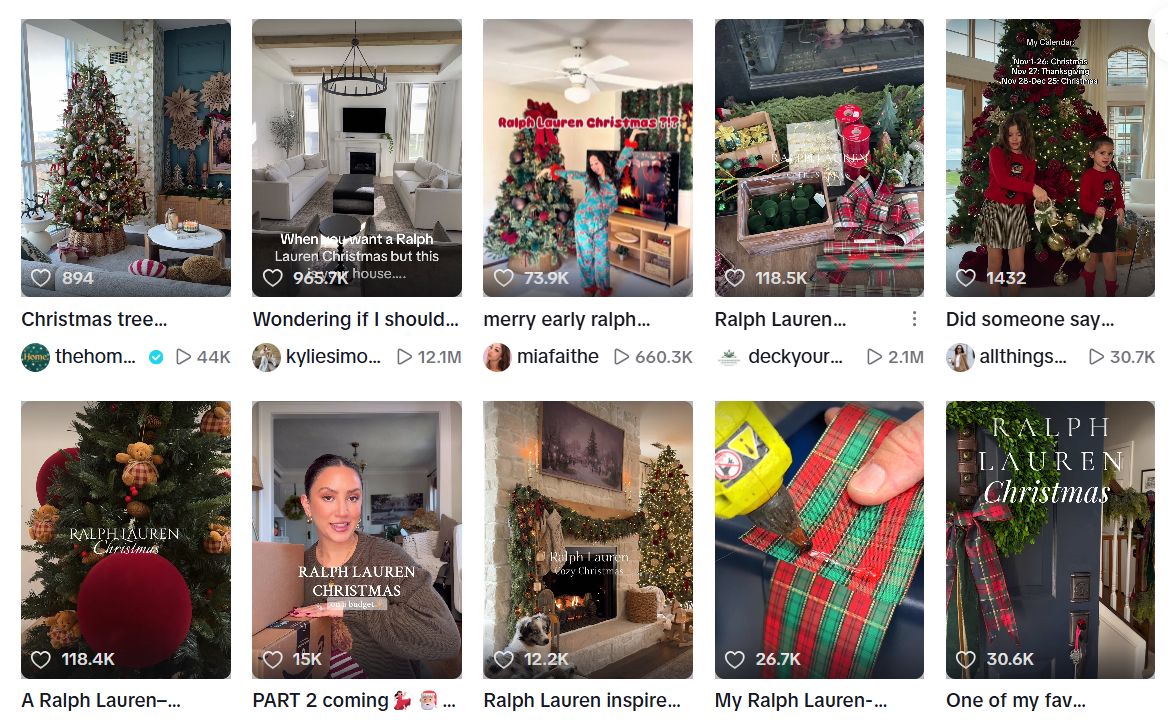Ralph Lauren Christmas trend on TikTok