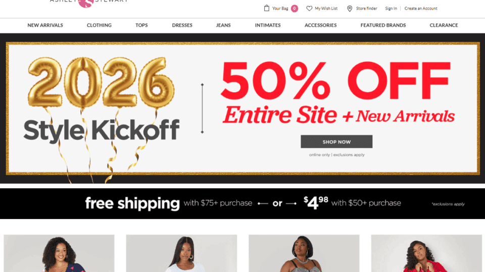 Ashley Stewart homepage