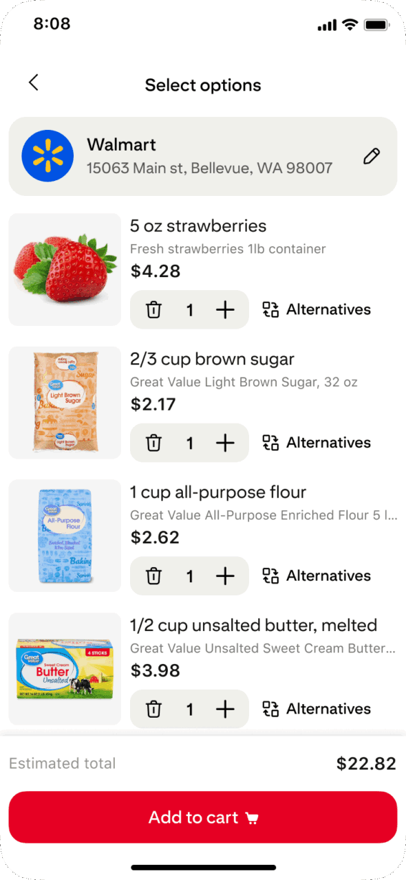 Walmart cart experience on Pinterest